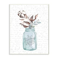 Stupell Industries Cotton Flower in Jar Wooden Wall Plaque