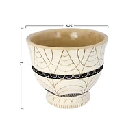 Hello Honey® 7" Debossed Terra Cotta Planter with Pedestal Base