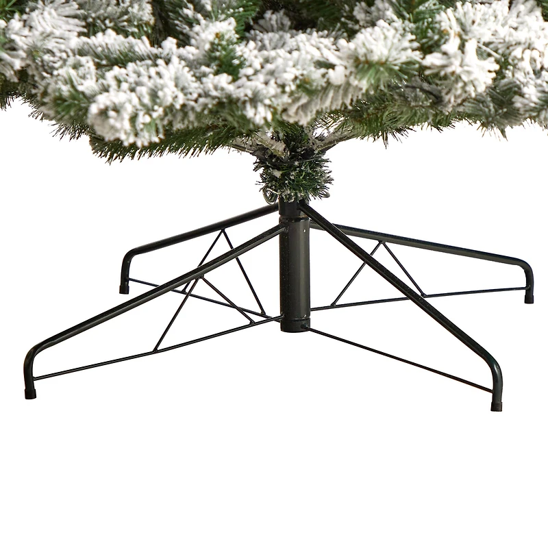 9ft. Pre-Lit Flocked West Virginia Fir Artificial Christmas Tree, Clear LED Lights