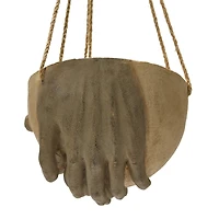 Hanging Hands Cement Planter with Jute Hanger