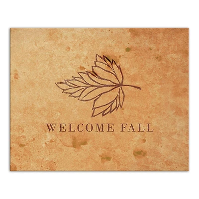 Welcome Fall Leaf Canvas Wall Art