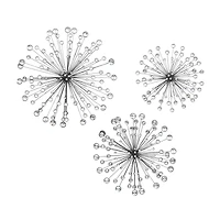 Silver Metal Starburst Modern Wall Décor Set