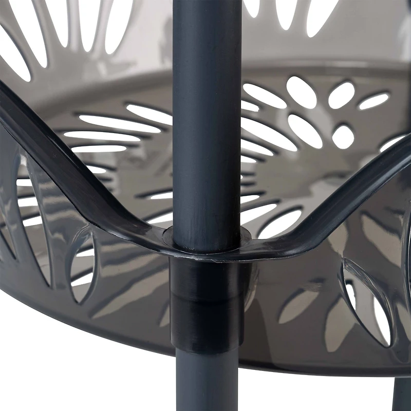 Kitchen Details Smoke Gray 4-Tier Large Basket Shelf