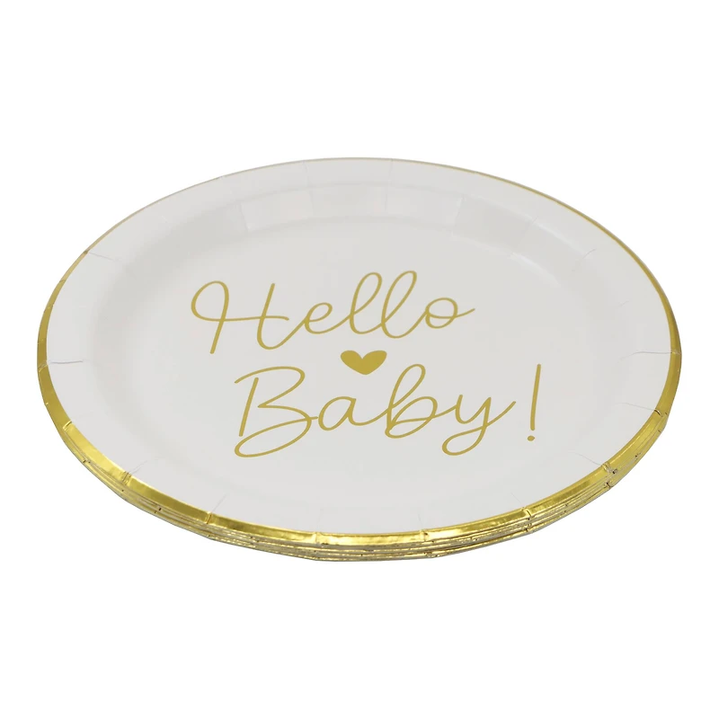 24 Packs: 8 ct. (192 total) 7" Hello Baby Snack Plates by Celebrate It™