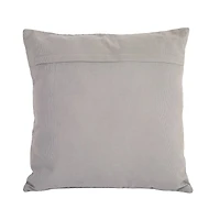 18” Gray & White Reindeer & Snowflakes Throw Pillow