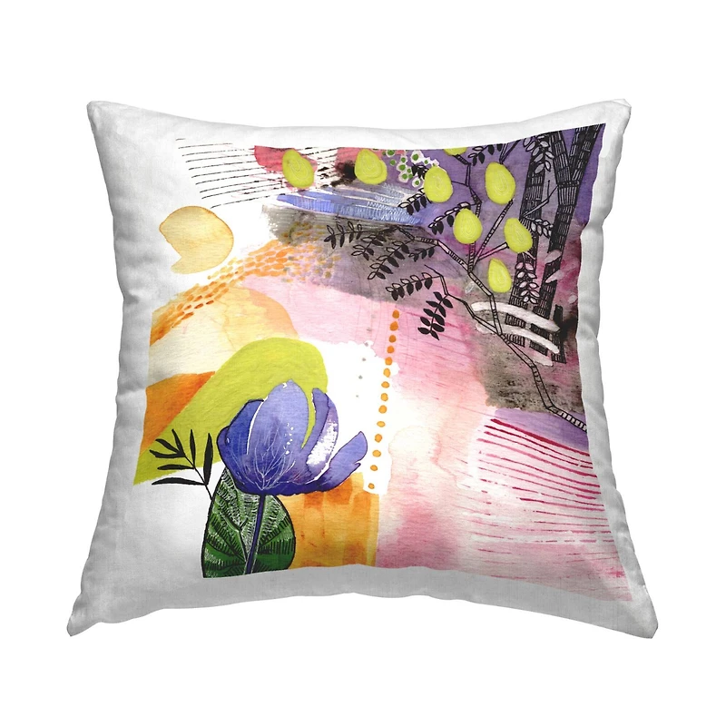 Stupell Industries Bold Abstract Botanical Pattern Shapes Throw Pillow, 18" x 18"