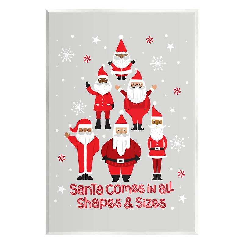 Stupell Industries Santa All Shapes & Sizes Christmas Phrase Wall Plaque Art