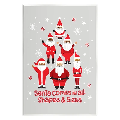 Stupell Industries Santa All Shapes & Sizes Christmas Phrase Wall Plaque Art