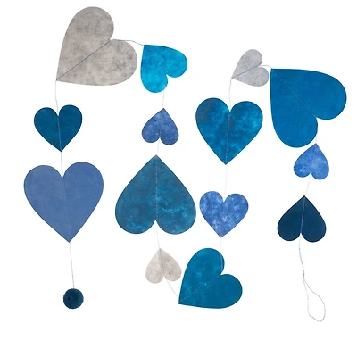 Lama Li 5ft. Blue & White Heart Garlands, 5ct.