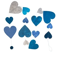 Lama Li 5ft. Blue & White Heart Garlands, 5ct. 