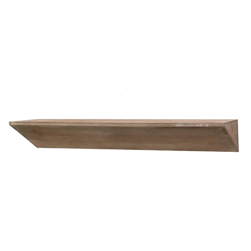 Natural Wedge Wood Floating Wall Shelf