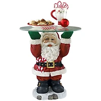 Design Toscano 21.5" Santa Claus Sculptural Glass-Topped Holiday Table