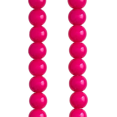 Fuchsia Opaque Glass Round Beads, 8mm by Bead Landing™