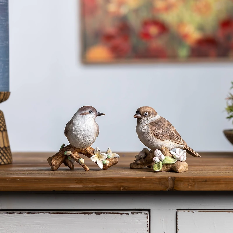 Bird on Branch Figurine Set