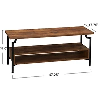 Household Essentials Crown 47" TV Stand with Storage Compartment