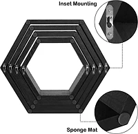 NEX™ Hexagon Honeycomb Floating Shelves Set
