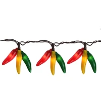 36ct. Orange, Yellow & Green Chili Pepper Cluster String Lights Set