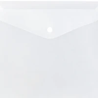 JAM Paper 9.75" x 13" Clear Plastic Snap Booklet Envelopes, 12ct.