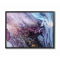 Stupell Industries Abstract Liquid Purple Blue Texture Painting Framed Wall Art