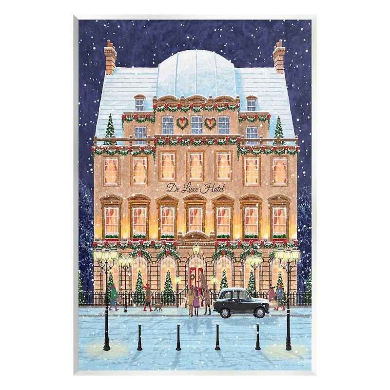 Stupell Industries Winter Hotel Christmas Festival Wall Plaque Art