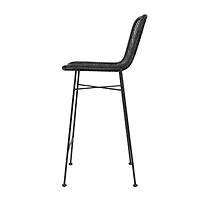 Hello Honey® Black Boho Rattan & Metal Bar Stool