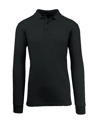 Galaxy by Harvic Long Sleeve Men's Pique Polo Shirt