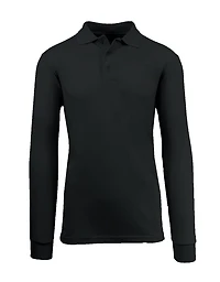Galaxy by Harvic Long Sleeve Men's Pique Polo Shirt