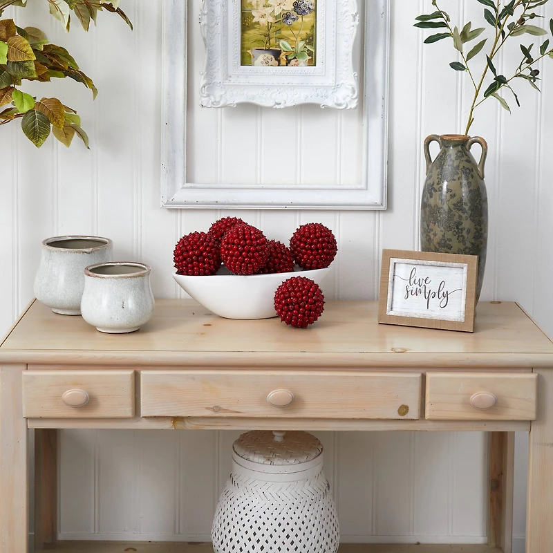 5" Red Berry Ball Set