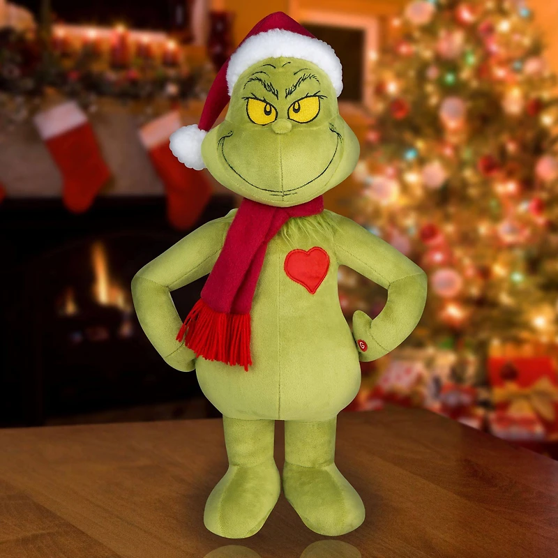 2ft. Grinch Plush Holiday Greeter with Light Up Heart