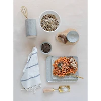 Hello Honey® Blue & White Stripes Cotton Tea Towels with Tassels Set