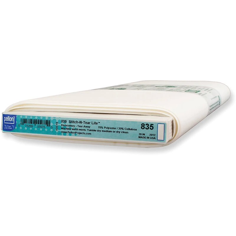 Pellon® Stitch-N-Tear Lite™ White Tear-Away Embroidery Stabilizer, 20'' x 25yd.