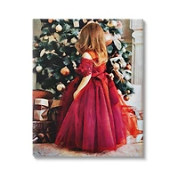 Stupell Industries Child On Christmas Day Gifts Canvas Wall Art