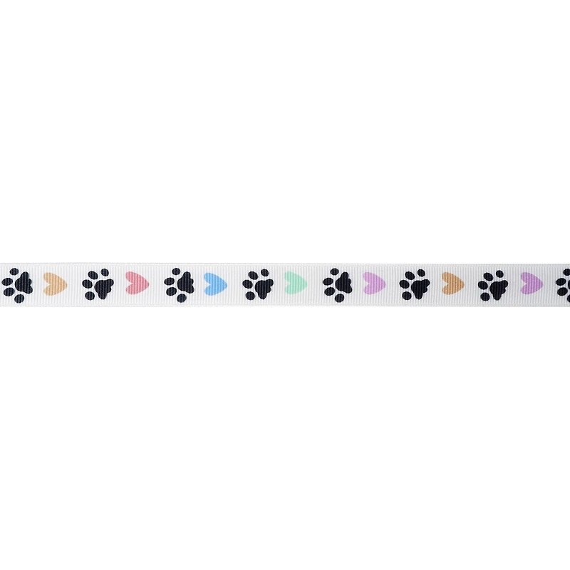 12 Pack: 5/8" x 7yd. Grosgrain Paw Print Ribbon by Celebrate It™