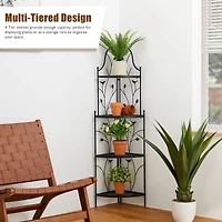 Glitzhome® 4ft. Metal 4-Tiered Corner Shelf Stand