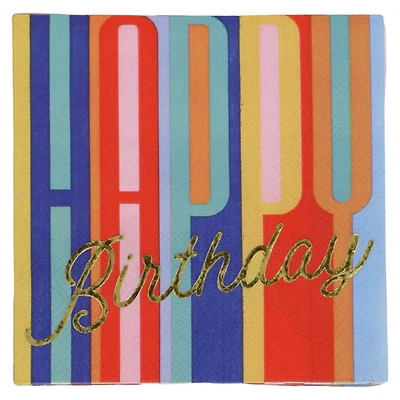 Multicolor Happy Birthday Beverage Napkins, 20ct. by Celebrate It™