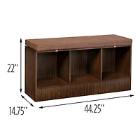 Honey Can Do Deep Espresso Entryway Bench with Storage Shelves