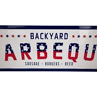 23" Backyard Barbeque Americana Metal Wall Sign