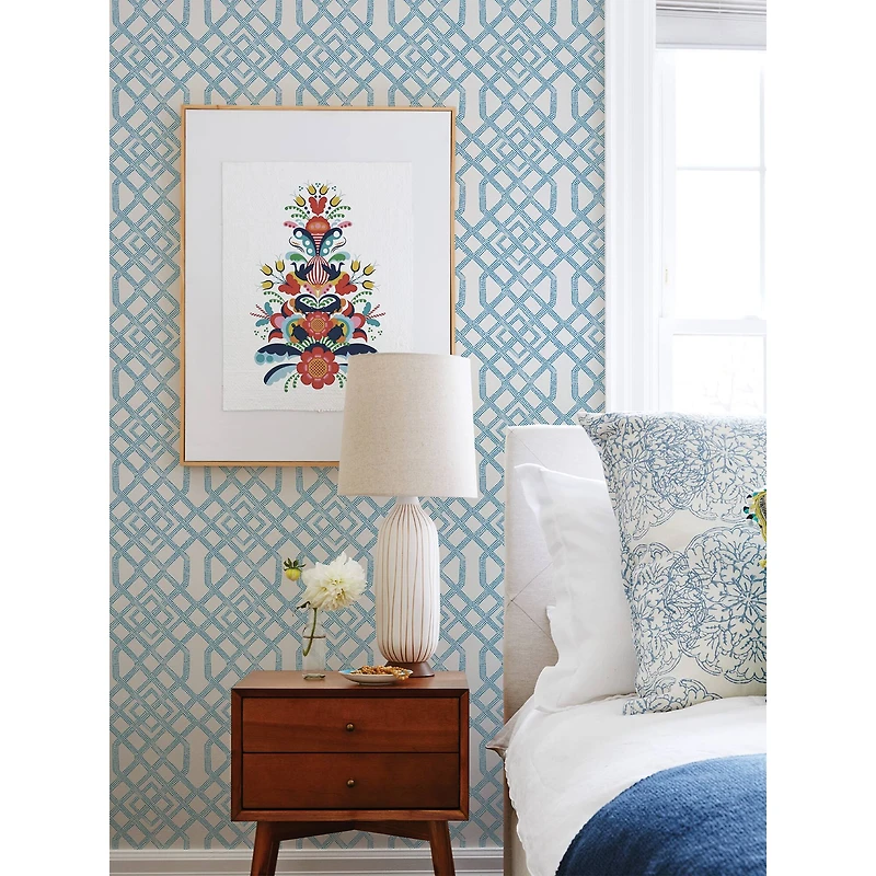 NuWallpaper Blue Tanner Peel & Stick Wallpaper