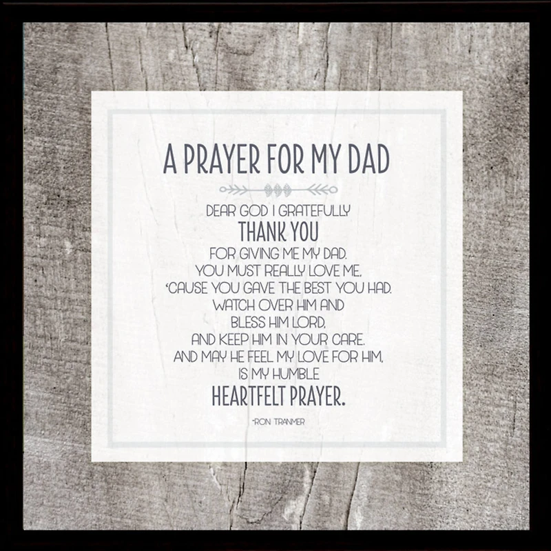 Prayer For My Dad Wood Plaque In Black Frame