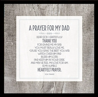 Prayer For My Dad Wood Plaque In Black Frame