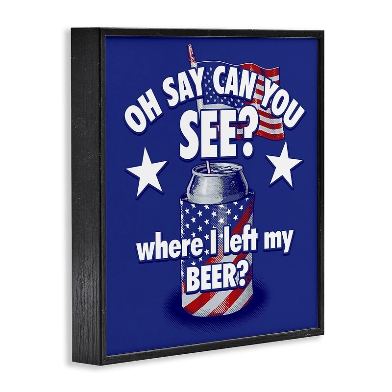 Stupell Industries Funny Patriotic Beer Framed Giclee Art