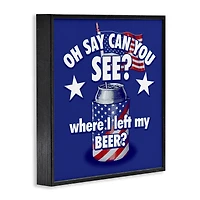 Stupell Industries Funny Patriotic Beer Framed Giclee Art
