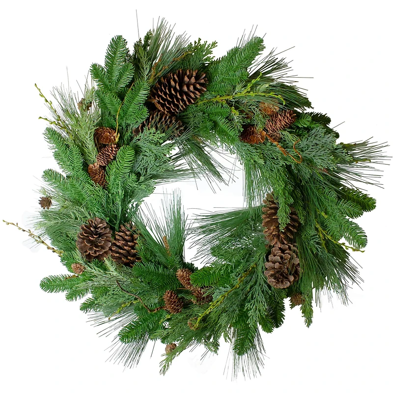32" Cedar & Pinecone Wreath