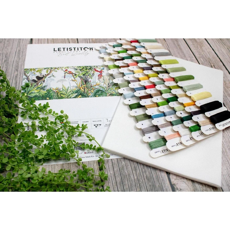 LetiStitch Jungle Time Counted Cross Stitch Kit