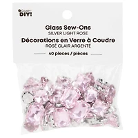CousinDIY Silver Light Rose Glass Sew-On Rhinestones, 40ct.