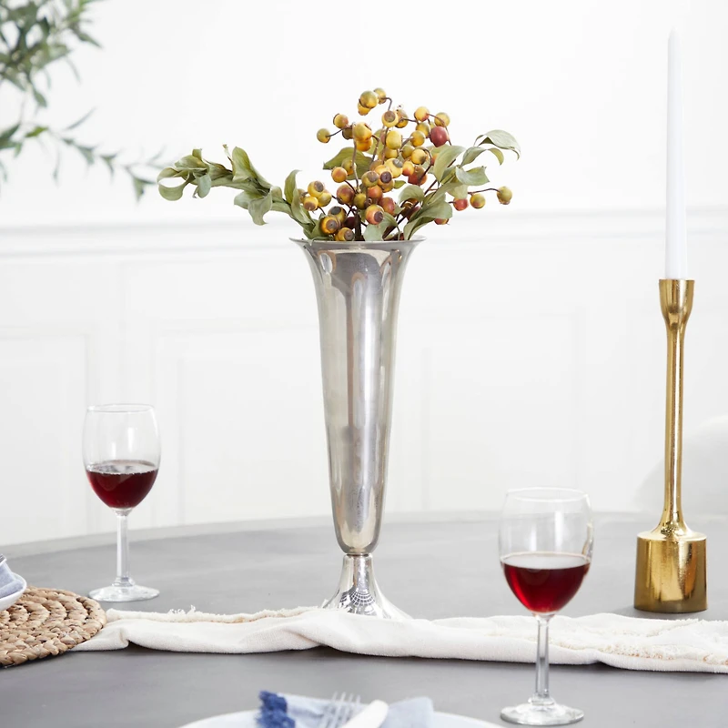 The Novogratz 14" Silver Aluminum Traditional Vase