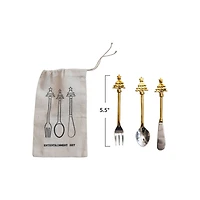 Hello Honey® Silver Christmas Tree Handle Appetizer Utensil Set