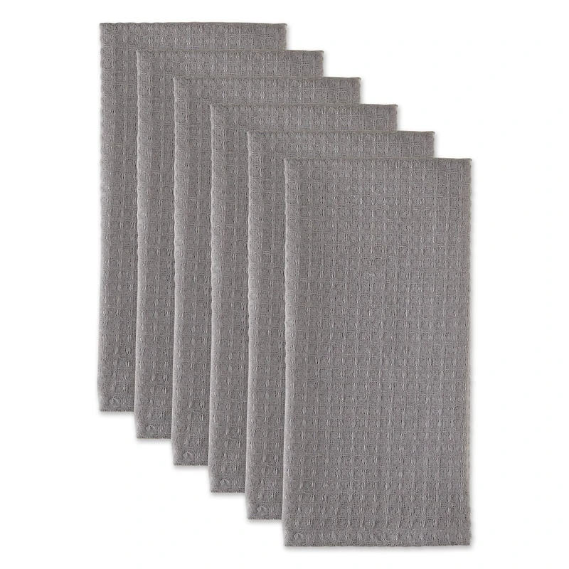 DII® Gray Recycled Cotton Waffle Dish Towels, 6ct.