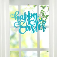 Glitzhome® 18" Easter Metal "Happy Easter" Door Hanger