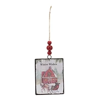 12ct. 6.25" Glass Winter Wishes Barn Ornament Set